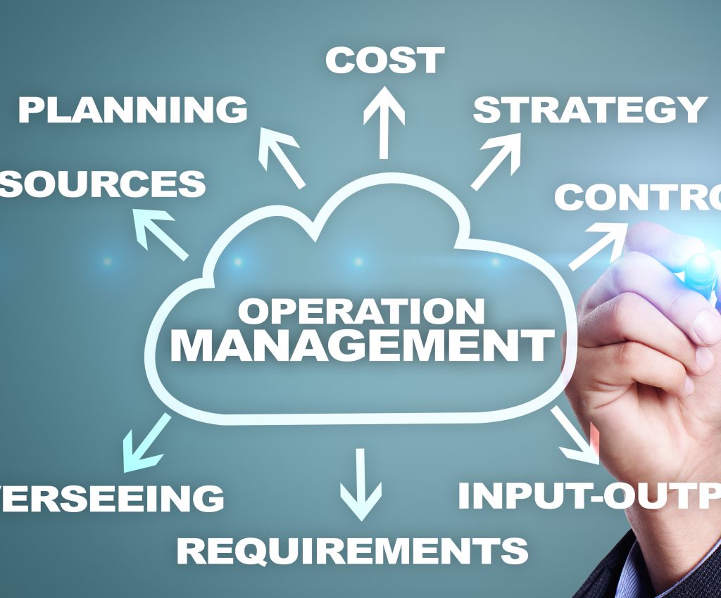 Operation management business and technology concept on the virtual screen.